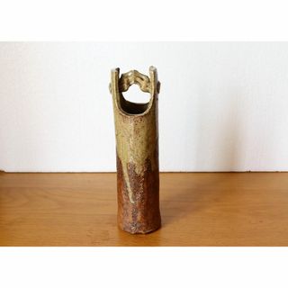 陶器　手桶型花瓶　花瓶　花器　花入れ　茶華道　昭和レトロ(花瓶)