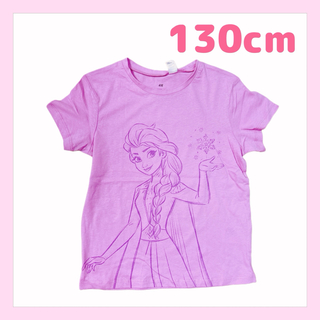 エイチアンドエム(H&M)のH&M 綿100%半袖Tシャツ　130cm ピンク　アナと雪の女王(Tシャツ/カットソー)