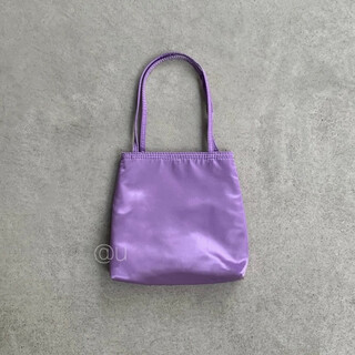 サテン カラー バッグ ハンドバッグ ミニトート 紫 色物 綺麗め レディース(ハンドバッグ)