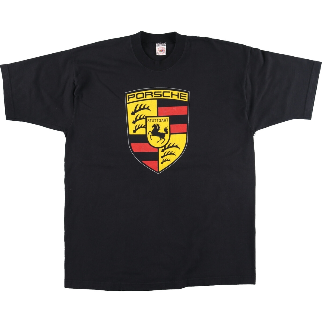 FRUIT OF THE LOOM(フルーツオブザルーム)の古着 90年代 フルーツオブザルーム FRUIT OF THE LOOM PORSCHE ポルシェ アドバタイジングTシャツ USA製 メンズXL ヴィンテージ /eaa431977 メンズのトップス(Tシャツ/カットソー(半袖/袖なし))の商品写真