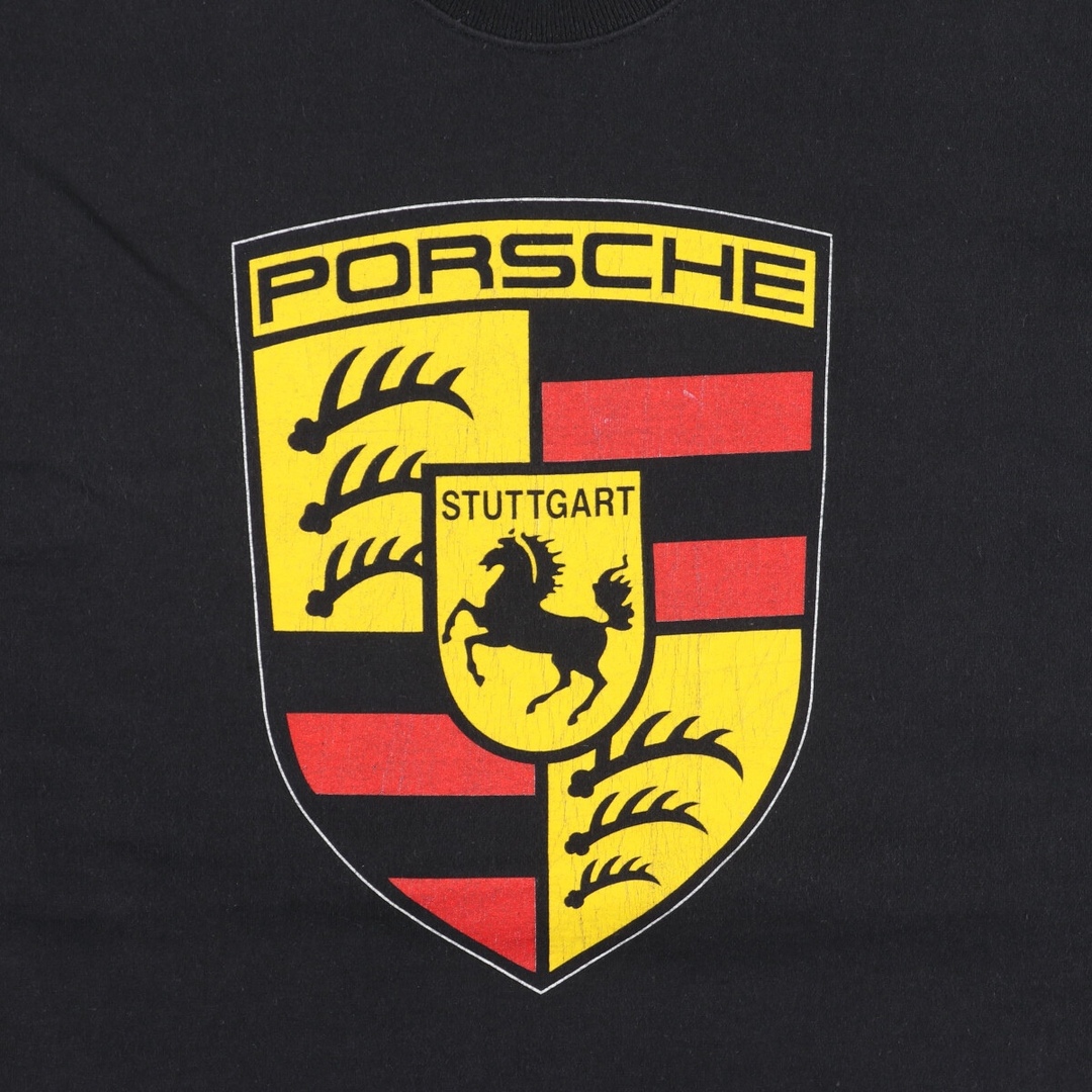 FRUIT OF THE LOOM(フルーツオブザルーム)の古着 90年代 フルーツオブザルーム FRUIT OF THE LOOM PORSCHE ポルシェ アドバタイジングTシャツ USA製 メンズXL ヴィンテージ /eaa431977 メンズのトップス(Tシャツ/カットソー(半袖/袖なし))の商品写真