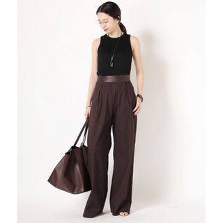 DEUXIEME CLASSE - ミューズドドゥーズィエムクラス　Stretch twill タックパンツ