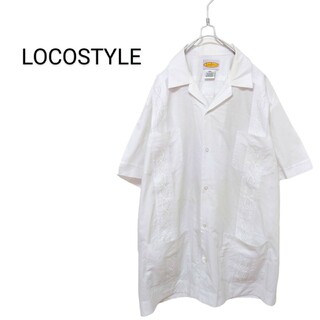 【LOCOSTYLE】vintage 刺繍入り 開襟キューバシャツ A-1797(シャツ)