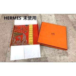 エルメス(Hermes)の新品未使用エルメスHERMES カレCarre90 スカーフ／オレンジ系レッド系(バンダナ/スカーフ)