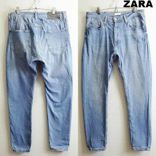 ザラ(ZARA)のZARA　スリムテーパードデニム　W86cm　強ストレッチ　ハイライズ　明青(デニム/ジーンズ)