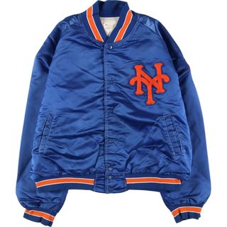 古着 90年代 PYRAMID MLB NEWYORK METS ニューヨークメッツ ナイロンスタジャン アワードジャケット バーシティジャケット USA製 メンズXL ヴィンテージ /eaa428227(スタジャン)