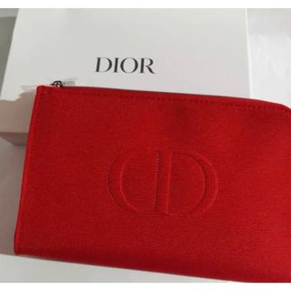 クリスチャンディオール(Christian Dior)の新品　ディオール　ノベルティ　ポーチ　　レッド(ポーチ)