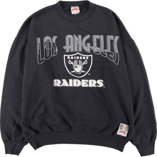 古着 90年代 NUTMEG NFL LOS ANGELSRAIDERS ラスベガス レイダース プリントスウェットシャツ トレーナー USA製 メンズXL /eaa344067(スウェット)