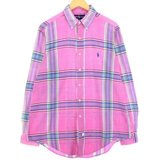 ラルフローレン(Ralph Lauren)の古着 ラルフローレン Ralph Lauren 長袖 ボタンダウンチェックシャツ メンズL /eaa431957(シャツ)