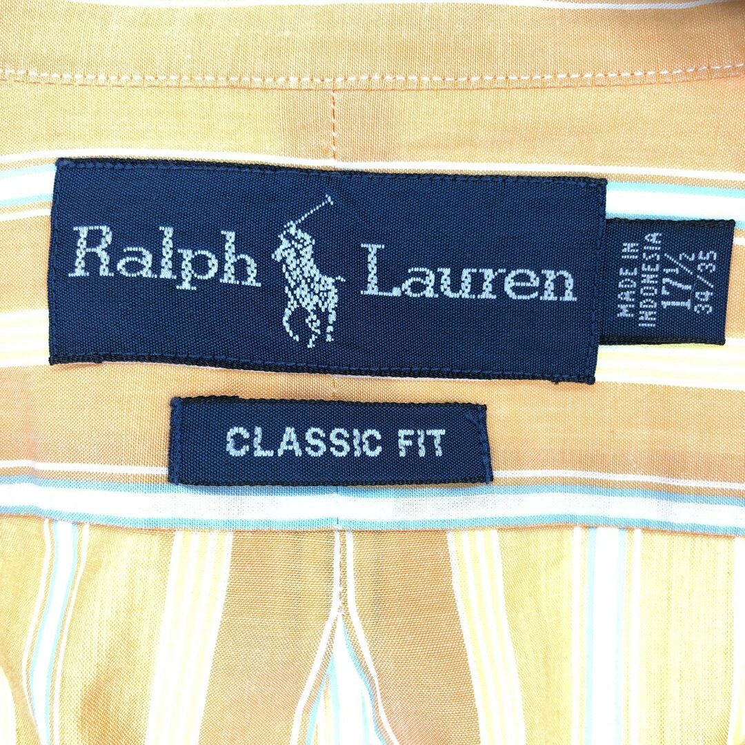 Ralph Lauren(ラルフローレン)の古着 ラルフローレン Ralph Lauren CLASSIC FIT 長袖 ボタンダウンストライプシャツ メンズXL /eaa431950 メンズのトップス(シャツ)の商品写真