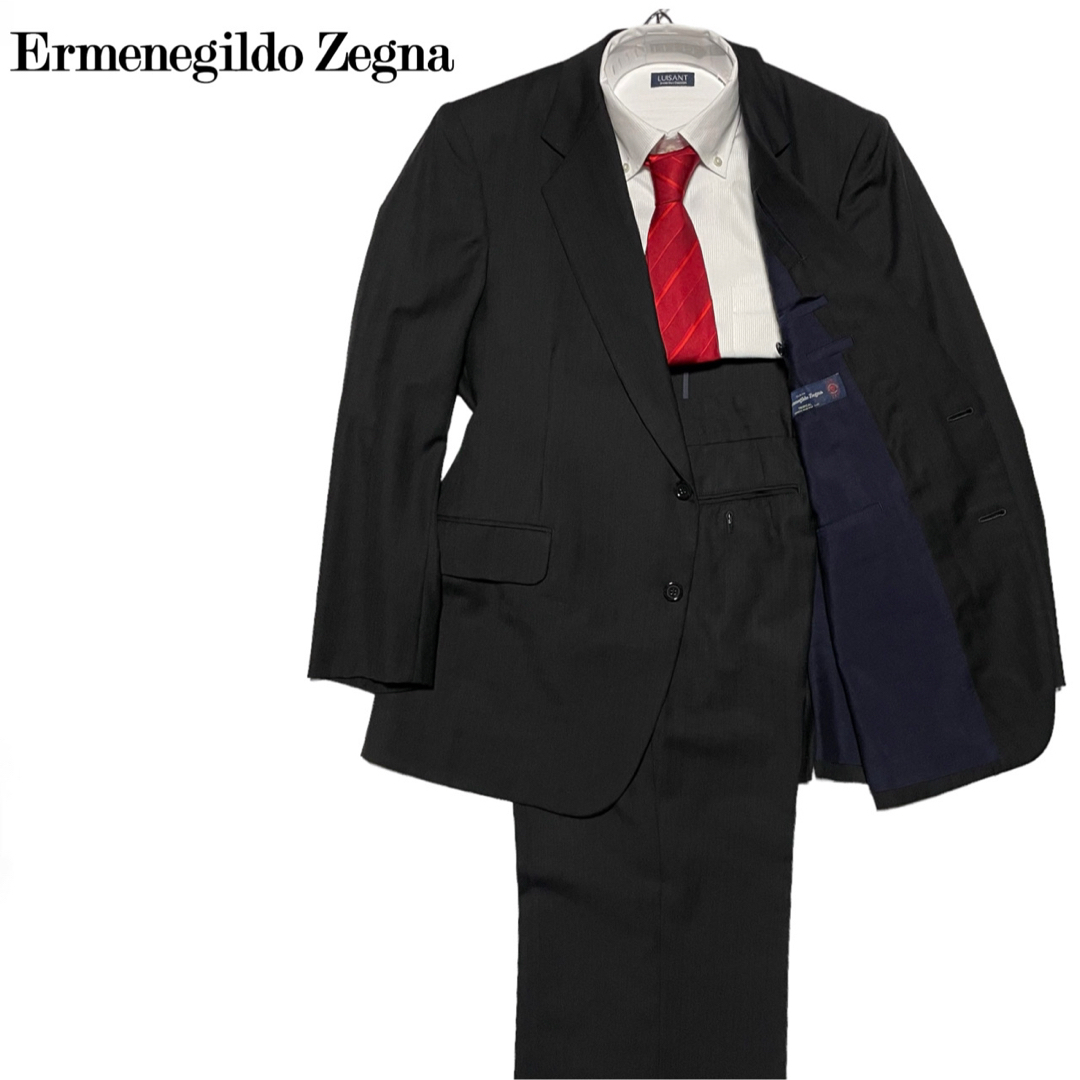 Ermenegildo Zegna(エルメネジルドゼニア)のエルメネジルドゼニア 2B スーツ セットアップ ブラック L メンズのスーツ(セットアップ)の商品写真