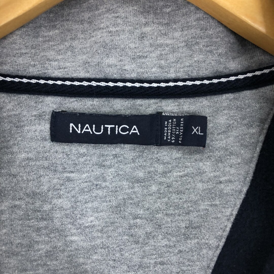 NAUTICA(ノーティカ)の古着 00年代 ノーティカ NAUTICA バックロゴ ハーフジップスウェットシャツ トレーナー メンズXL /eaa411636 メンズのトップス(スウェット)の商品写真