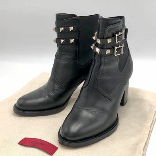 VALENTINO - ［美品］ヴァレンティノ　ロックスタッズ　サイドゴアブーツ ベルト付き　ブラック