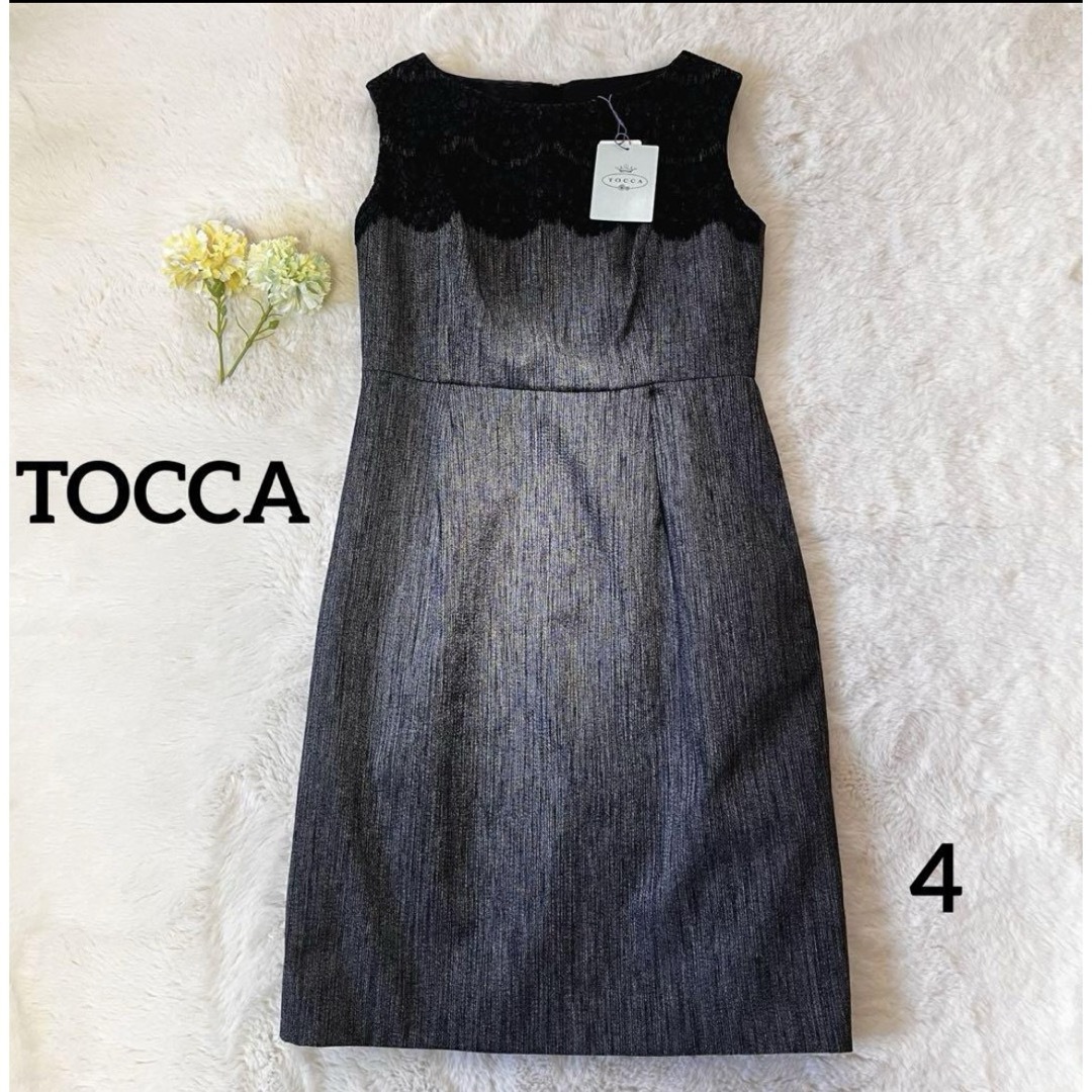 TOCCA(トッカ)のTOCCA トッカ　ワンピース　ノースリーブ　ネイビー　タグ付き レディースのワンピース(ひざ丈ワンピース)の商品写真