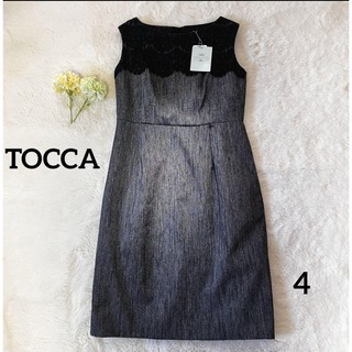 トッカ(TOCCA)のTOCCA トッカ　ワンピース　ノースリーブ　ネイビー　タグ付き(ひざ丈ワンピース)