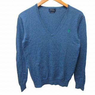 ポロラルフローレン(POLO RALPH LAUREN)のポロ ラルフローレン ニット セーター Vネック 長袖 青 S ■GY31(ニット/セーター)