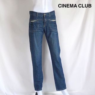 シネマクラブ(CINEMA CLUB)の【CINEMACLUB】レースパッチワーク　デニムパンツ　ストレート　大きめ(デニム/ジーンズ)