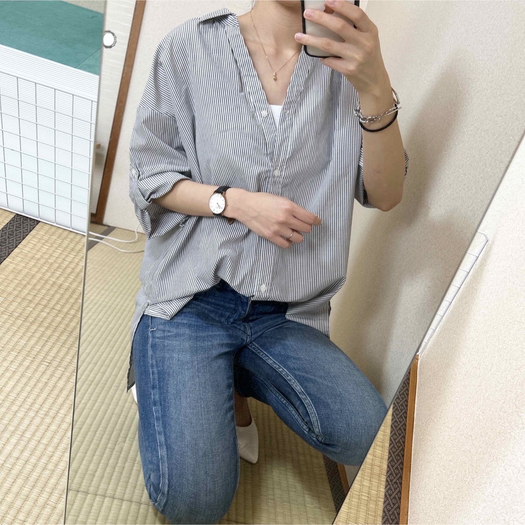 ストライプシャツ moussy SLY rienda resexxy GYDA レディースのトップス(シャツ/ブラウス(長袖/七分))の商品写真