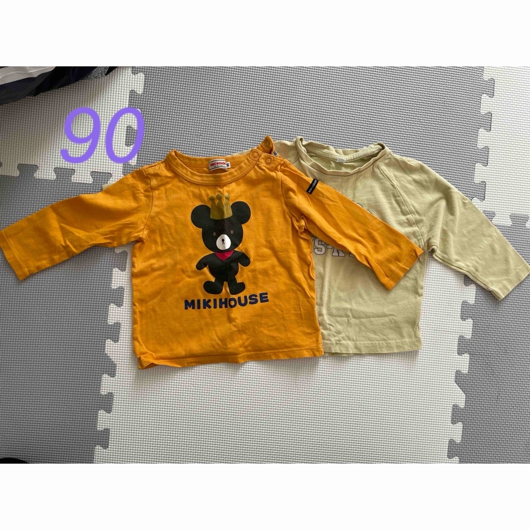 mikihouse(ミキハウス)のロンT2枚セット　90 キッズ/ベビー/マタニティのキッズ服男の子用(90cm~)(Tシャツ/カットソー)の商品写真