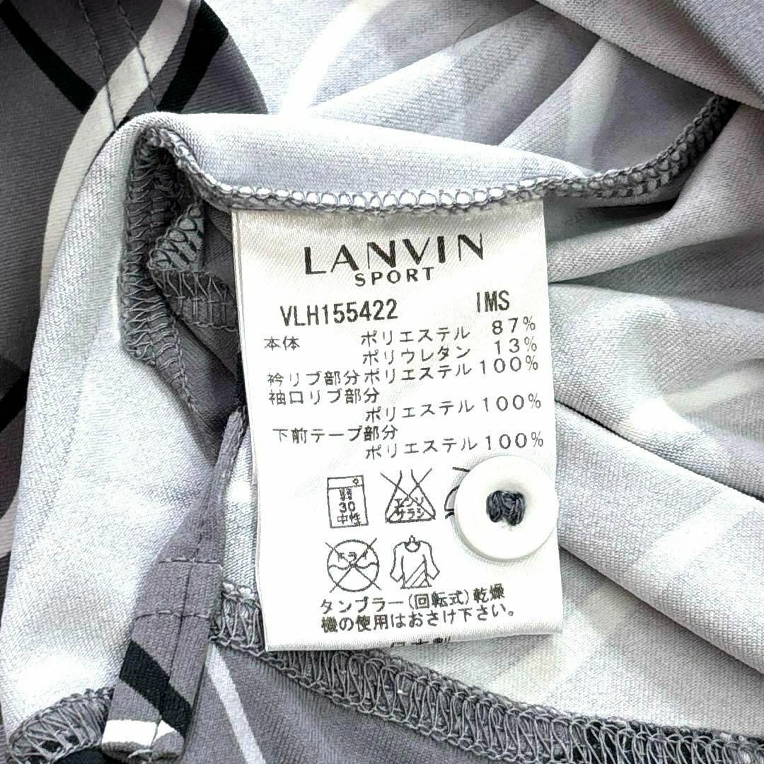 LANVIN(ランバン)の美品❗️ランバンスポール　40/L 半袖ポロシャツ　グレー　総柄　　ゴルフ スポーツ/アウトドアのゴルフ(ウエア)の商品写真