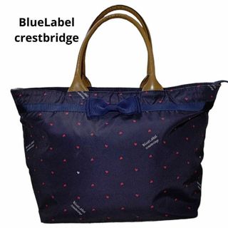 ブルーレーベルクレストブリッジ(BLUE LABEL CRESTBRIDGE)の軽量　ブルーレーベルクレストブリッジ　トートバッグ　ハート　ナイロン　ネイビー(トートバッグ)