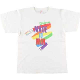 ジャージーズ(JERZEES)の古着 80~90年代 ジャージーズ Jerzees Wilson ウィルソン スポーツプリントTシャツ USA製 メンズL ヴィンテージ /eaa433112(Tシャツ/カットソー(半袖/袖なし))