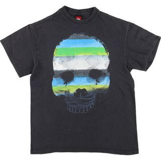 古着 クイックシルバー QUIKSILVER ドクロ柄 スカル柄 サーフ スケートTシャツ メンズM /eaa433100(Tシャツ/カットソー(半袖/袖なし))