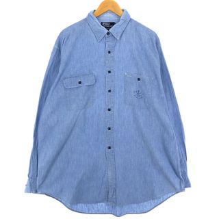 ラルフローレン(Ralph Lauren)の古着 ラルフローレン Ralph Lauren DUNGAREE WORKSHIRT 長袖 デニムシャツ メンズXL /eaa431331(シャツ)