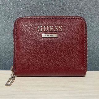 ゲス(GUESS)の【海外限定】GUESS 財布 ミニ 二つ折り バーガンディ カード 小銭(財布)