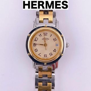 エルメス(Hermes)の【美品】エルメス クリッパー CL4.220 アイボリー 腕時計 稼働品(腕時計)