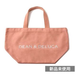 ディーンアンドデルーカ(DEAN & DELUCA)のDEAN＆DELUCAトートバッグ　コーラルピンク　ロゴシルバーラメ　Ｓサイズ(トートバッグ)