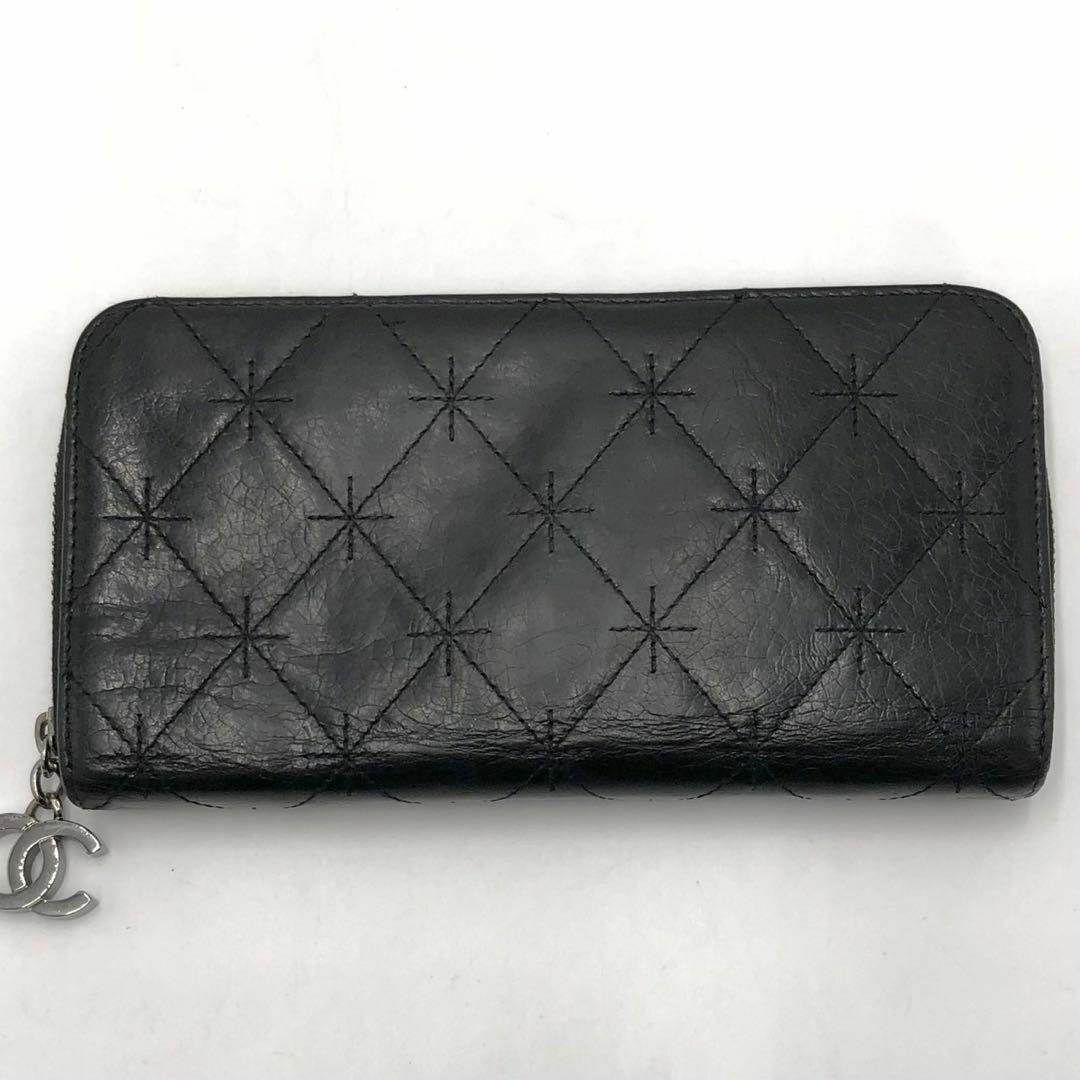 CHANEL(シャネル)の［希少・美品］シャネル　キルティング　ステッチ　ラウンドファスナー　長財布 レディースのファッション小物(財布)の商品写真