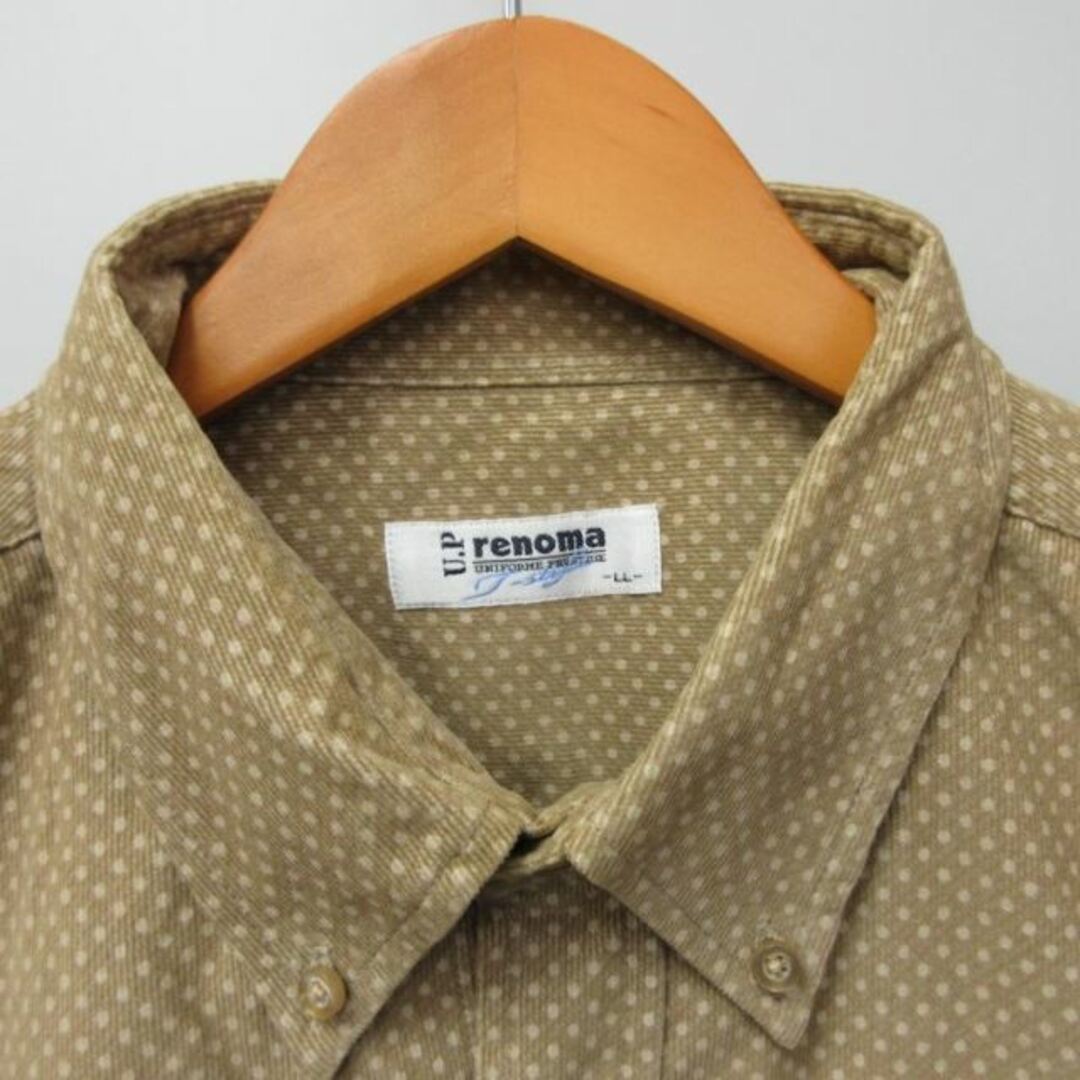 RENOMA(レノマ)のレノマ カジュアルシャツ BDシャツ ドット柄 長袖 茶系 LL ■GY31 メンズのトップス(シャツ)の商品写真