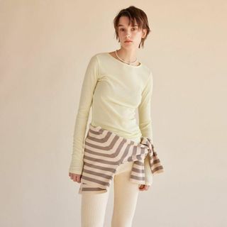 シールームリン(SeaRoomlynn)の完売色 シールームリン Light Sheer RIB Fitトップス レモン(Tシャツ(長袖/七分))