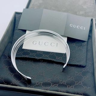 【美品】GUCCI グッチ　バングル　5ライン　ワイヤー　シルバー925