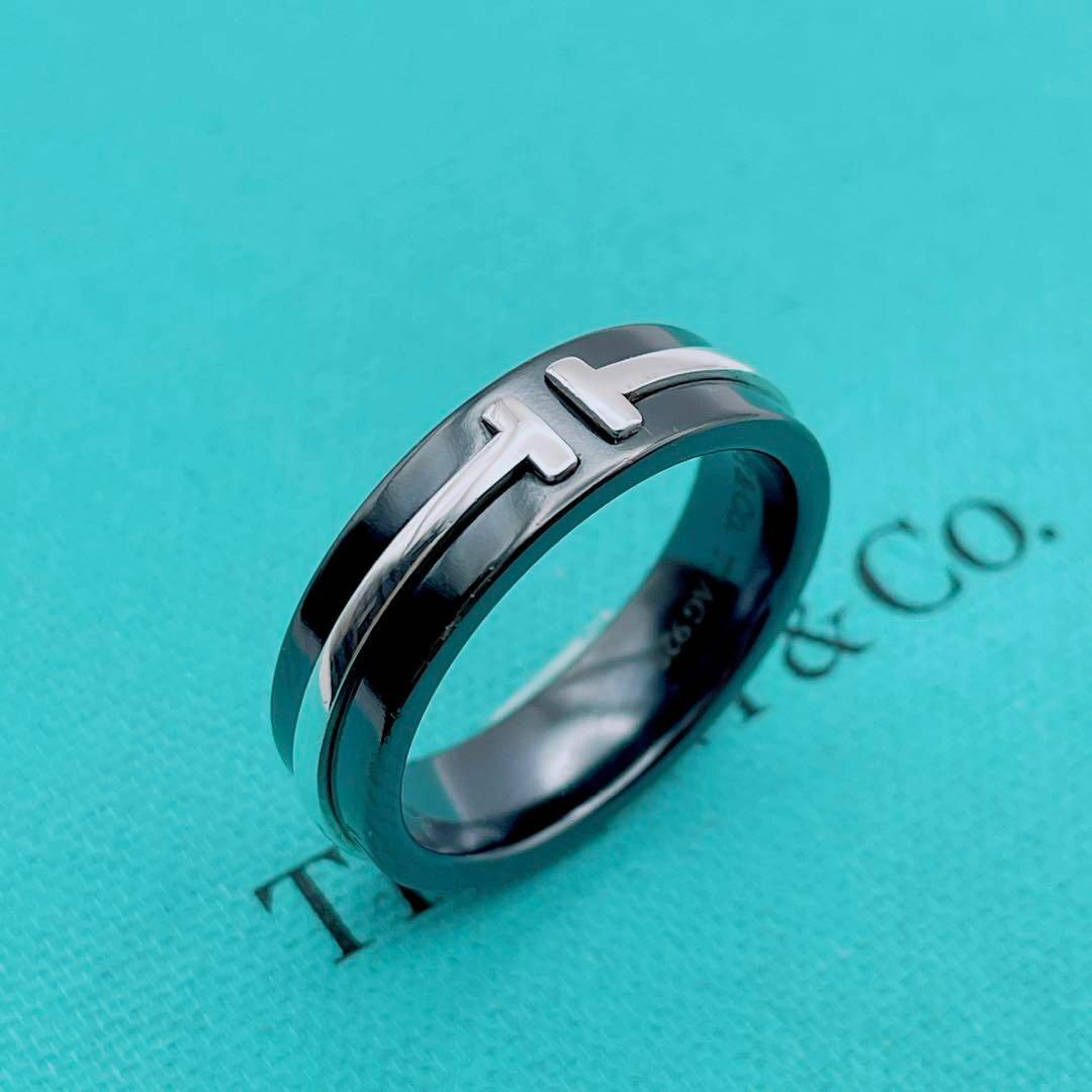 Tiffany & Co.(ティファニー)の【極美品】Tiffany & Co. リング　T TWO チタン　指輪　14号 レディースのアクセサリー(リング(指輪))の商品写真