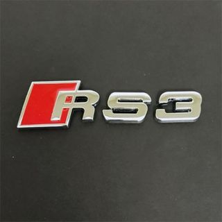 アウディ(AUDI)のAUDI アウディ　R S 3 3Dエンブレム　シルバー １個 (車外アクセサリ)