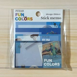 ディズニー(Disney)の【ロフト限定】PIXAR FUN with COLORS   付箋　Blue(ノート/メモ帳/ふせん)