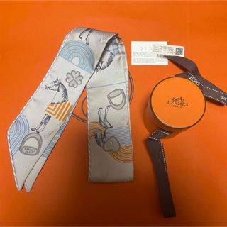 エルメス(Hermes)の極美品♡エルメス ツイリー ガルド・ローブ・ポップ シルバー マルチカラー(バンダナ/スカーフ)