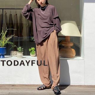 TODAYFUL - 【送料無料】TODAYFUL レイヤードシアーロングTシャツ FREE ブラウン