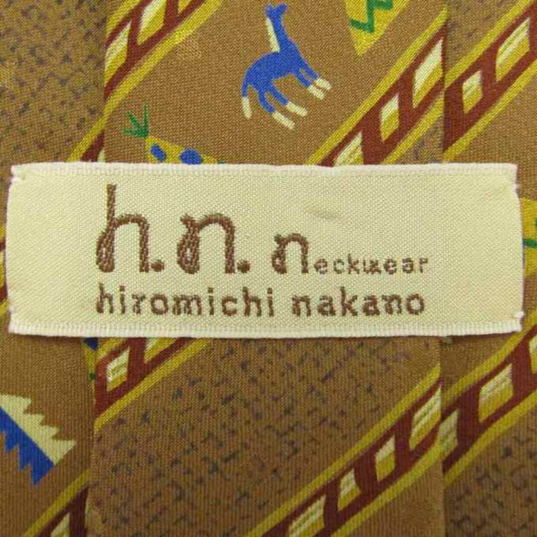 HIROMICHI NAKANO(ヒロミチナカノ)のヒロミチナカノ ブランド ネクタイ シルク ストライプ柄 小紋柄 メンズ カーキ hiromichi nakano メンズのファッション小物(ネクタイ)の商品写真