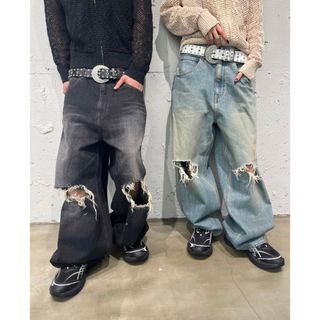 BEAMS - beams future archive baggy denim crush