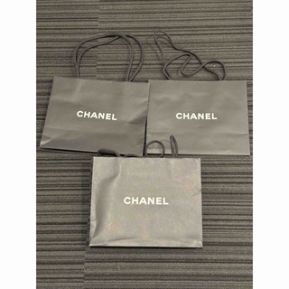 シャネル(CHANEL)のCHANEL シャネル　ショッパー　ショップ袋　バッグ　紙袋　ブラック　黒　3枚(ショップ袋)