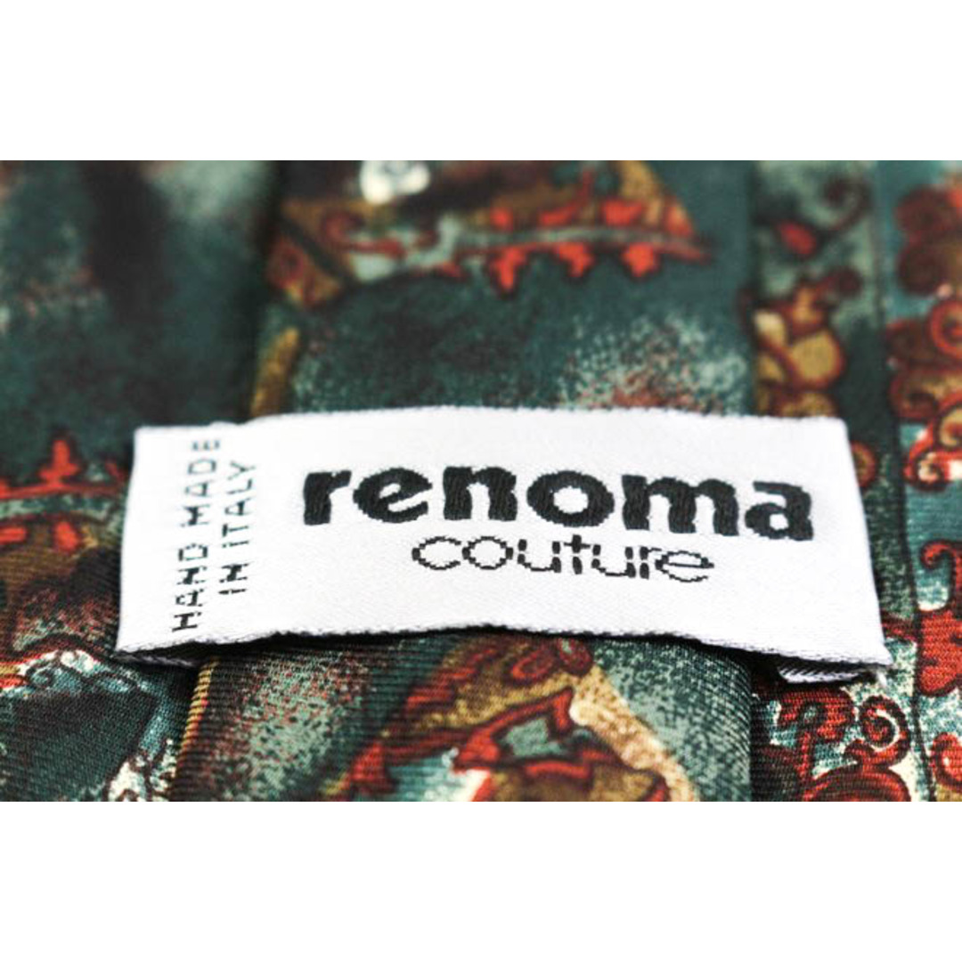 RENOMA(レノマ)のレノマ ブランド ネクタイ 総柄 幾何学模様 シルク イタリア製 メンズ グリーン renoma メンズのファッション小物(ネクタイ)の商品写真