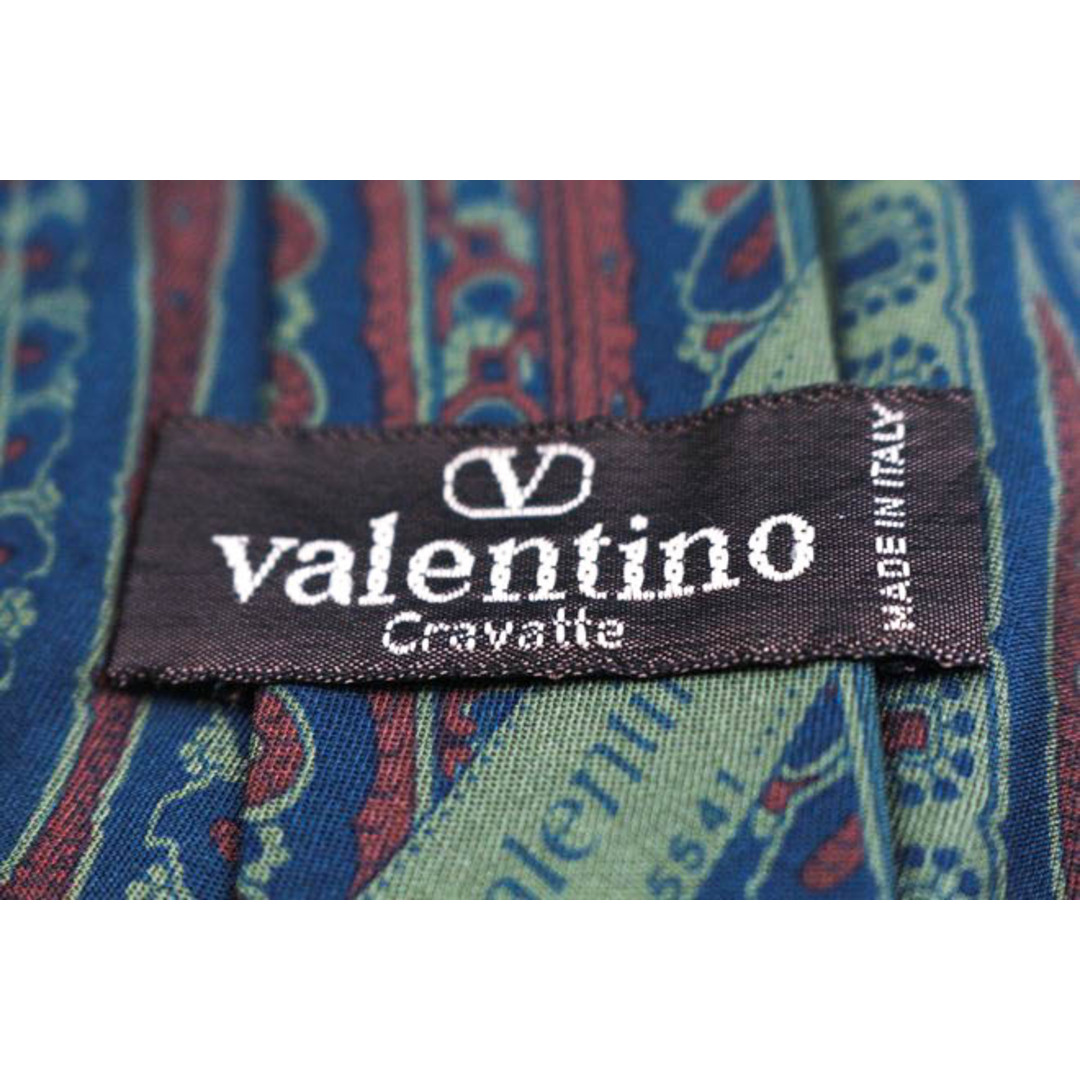 VALENTINO(ヴァレンティノ)のヴァレンチノ ブランド ネクタイ 総柄 ペイズリー シルク イタリア製 メンズ ネイビー Valentino メンズのファッション小物(ネクタイ)の商品写真