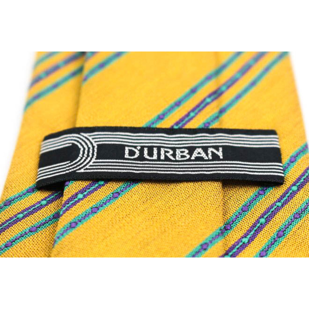 D’URBAN(ダーバン)のダーバン ブランド ネクタイ ストライプ柄 ドット シルク コットン 日本製 メンズ イエロー Durban メンズのファッション小物(ネクタイ)の商品写真