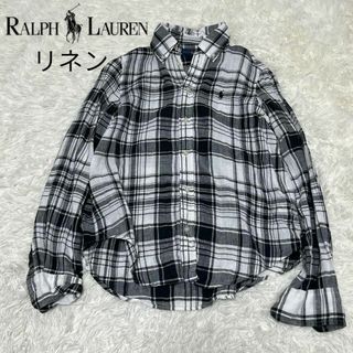 ラルフローレン(Ralph Lauren)のラルフローレン　リネン　100% チェック　シャツ(シャツ/ブラウス(長袖/七分))