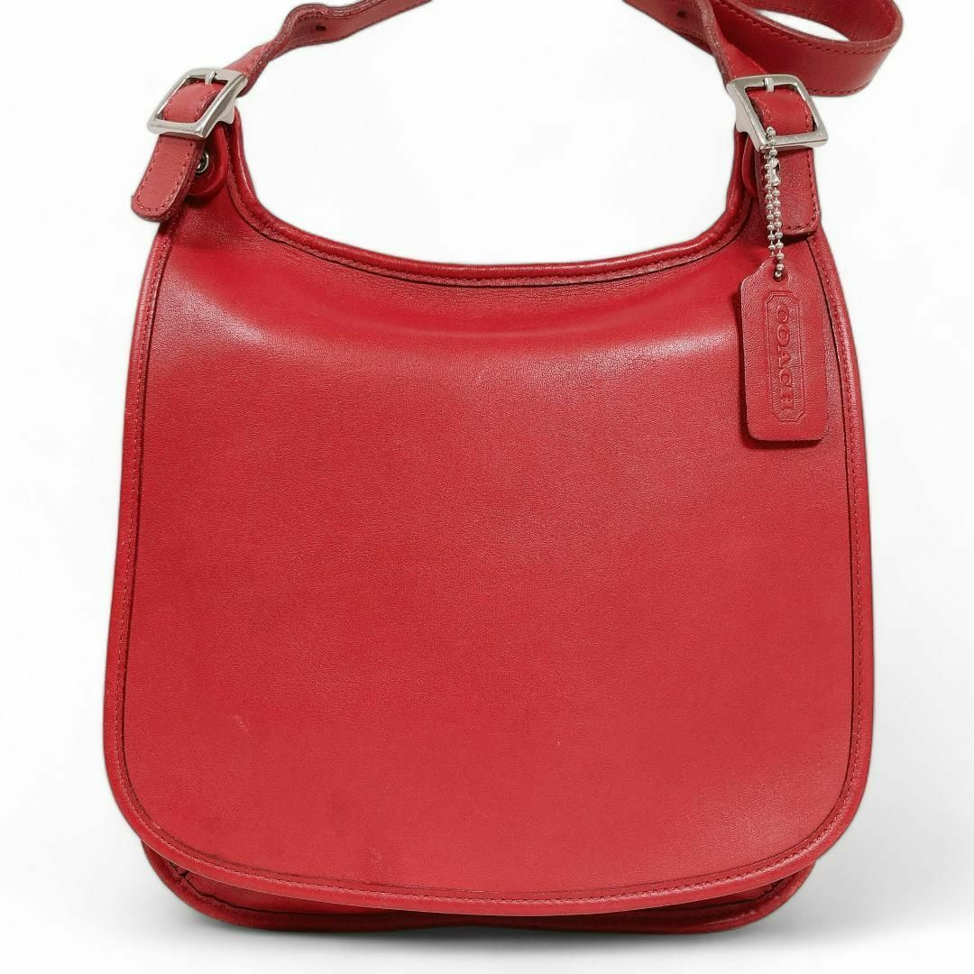 美品】COACH コーチ ショルダーバッグ レディース レザー 赤 レッド 美品】COACH コーチ ショルダーバッグ レディース レザー 赤 レッド
