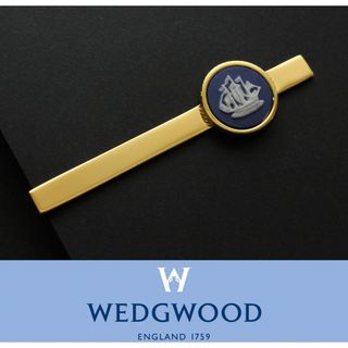 ウェッジウッド(WEDGWOOD)の9188◆ウェッジウッド◆ネクタイピン◆ジャスパーウェア青ゴールド～帆船ラウンド(ネクタイピン)