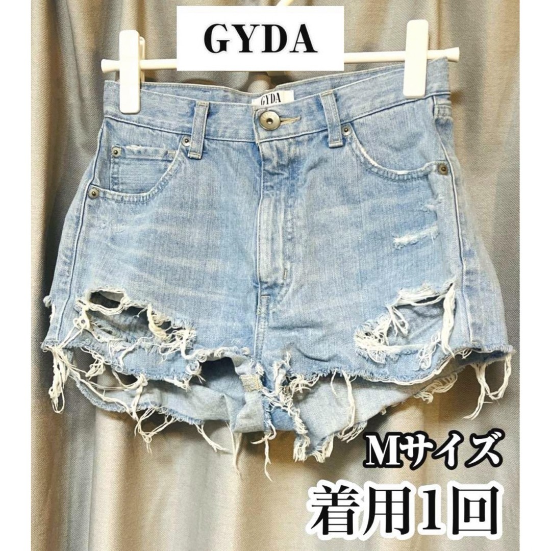 GYDA(ジェイダ)の美品　GYDA ジェイダショーパンMハイダメージブリーチセクシーお尻カットギャル レディースのパンツ(ショートパンツ)の商品写真